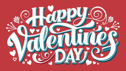 Happy valentines day lettering design