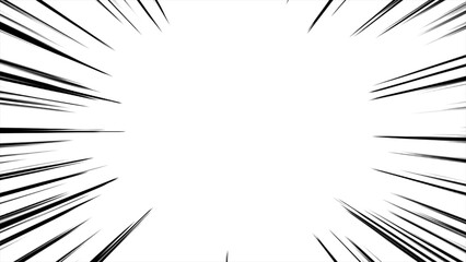 モノクロの集中線、マンガ線