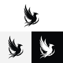 Black Phoenix Logo Design illustration