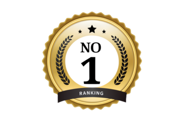 Number 1 Ranking Gold Rosette Medal, Top Achiever Award Vector Badge
No. 1 Certified Laurel Wreath Emblem, Best Rating Seal Illustration
Golden Award Ribbon for First Place, Top Product Ranking Stic
