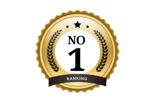 Number 1 Ranking Gold Rosette Medal, Top Achiever Award Vector Badge

No. 1 Certified Laurel Wreath Emblem, Best Rating Seal Illustration

Golden Award Ribbon for First Place, Top Product Ranking Stic