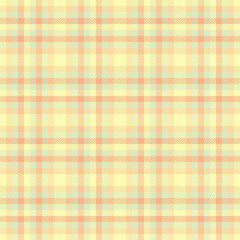 Pyjamas plaid textile seamless, periodic texture vector check. Sketching tartan pattern background fabric in light and orange colors.