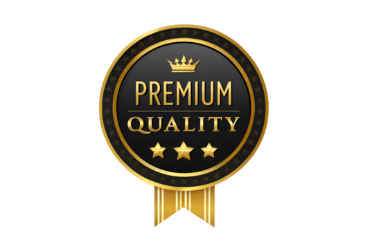 Premium Quality Gold and Black Crown Seal, Luxury Product Vector Badge
Exclusive Premium Quality Guarantee Label, Royal Gold Product Sticker
High-Quality Golden Emblem with Stars and Crown, Top Tier