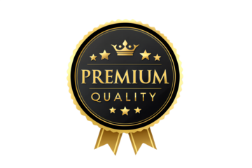 Premium Quality Gold and Black Crown Seal, Luxury Product Vector Badge
Exclusive Premium Quality Guarantee Label, Royal Gold Product Sticker
High-Quality Golden Emblem with Stars and Crown, Top Tier