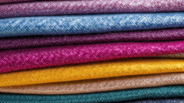 Colorful textile woven fabric texture cloth stack material pattern soft fiber weave closeup layers craft, soft wool fabric layers cozy background rich texture gentle folds like curtains