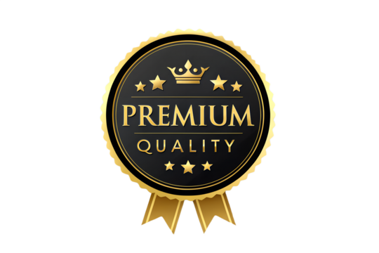 Premium Quality Gold and Black Crown Seal, Luxury Product Vector Badge
Exclusive Premium Quality Guarantee Label, Royal Gold Product Sticker
High-Quality Golden Emblem with Stars and Crown, Top Tier - Powered by Adobe