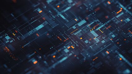 Technology background abstract science big data analysing neural network artificial intelligence futuristic electronic circuit board 3d rendering.