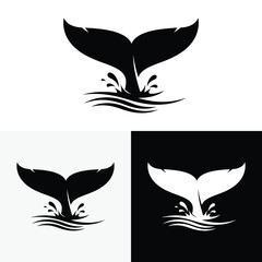 whale tail logo vector icon illustration