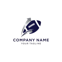 Modern American football logo with an upward-pointing silver arrow, symbolizing progress and success for a company or sports team.