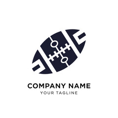 Stylized football logo with field markings and company name placeholder.