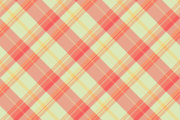 Fold fabric pattern textile, hounds seamless vector plaid. Selection check tartan texture background in orange and red colors.