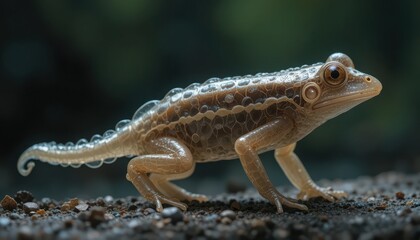 Captivating Close-Up of a Rare Glass Frog with Translucent Skin Displaying Internal Organs