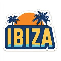 Ibiza tropical island logo design Generative AI