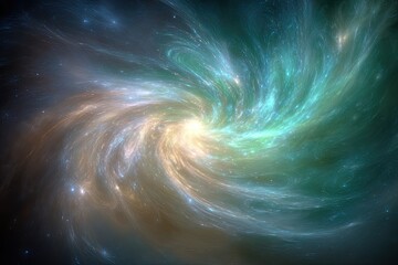 Spiral Galaxy With Vibrant Colors And Stars