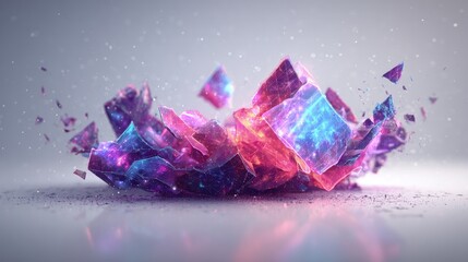 Abstract Colorful Geometric Cubes Explosion