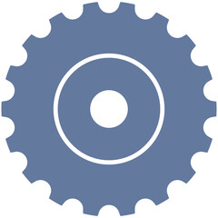 Circular element of Single Blue Cogwheel