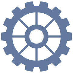 Single of Blue Cogwheel Symbol