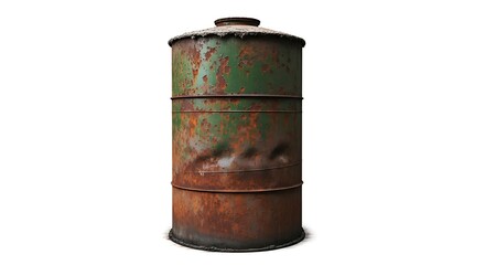 Obraz premium Rusty Metal Barrel - Industrial Decay and Weathered Texture.