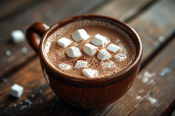 cup of coffee, chocolatemilk with chocolate, cosy photo for christmas