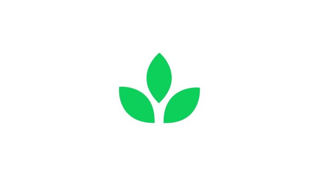 Green leaf logo on white background, symbolizing growth and nature.