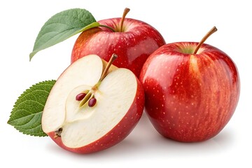 red apples isolated on white