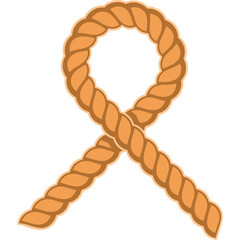 Orange Rope Tied in a Ribbon Shape with a Transparent Background Symbolizing Connection or Support