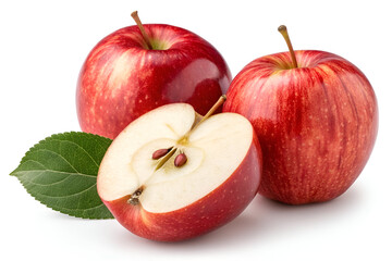 red apples isolated on white