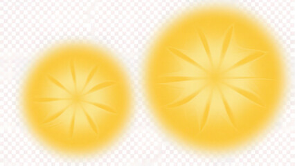 Two glowing yellow circular patterns