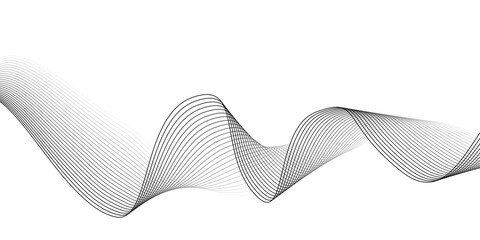 Abstract white background with a dynamic blue wave pattern and flowing lines