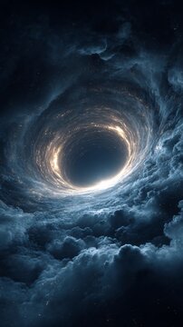 Dark energy mystery glowing void expanding into infinite darkness symbolic visualization of accelerating universe surreal cosmology