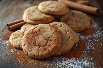 Christmas cookies and spices like cinnamon and gingerbread, cosy