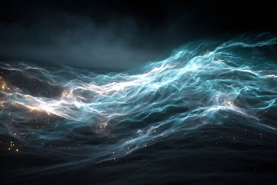 Dark energy quantum vacuum paradox mysterious expansion force visualized ethereal energy fields across the cosmos glowing particle clouds