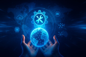 Futuristic Digital Transformation and Automation Network Background in 4K