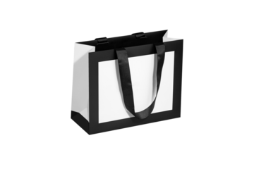 Mockup of a white bag with black edging around the perimeter