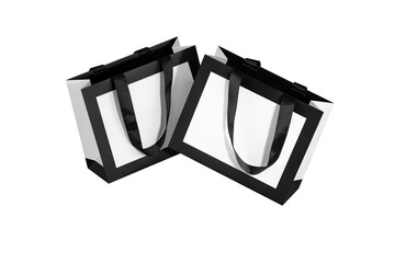 Mockup of a white bag with black edging around the perimeter