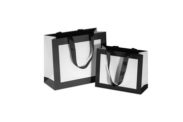 Mockup of a white bag with black edging around the perimeter