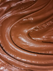 Melted chocolate, chocolate spread, filling, closeup texture