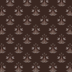 Seamless Brown Floral Embroidery Motif Pattern style
 