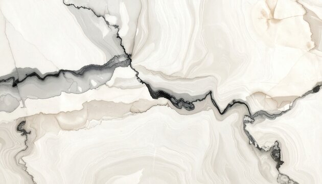 Elegant Abstract Marble Texture with Flowing Ink and Gold Veins.