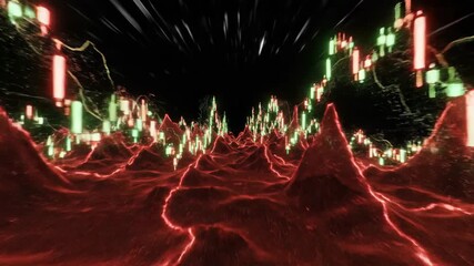 Abstract financial market charts depicting market fluctuations and trends in a dynamic digital landscape - Powered by Adobe