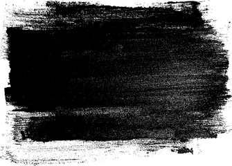 Grunge Black Brush Stroke Texture Background &ndash; Abstract Ink Smudge Design Element
