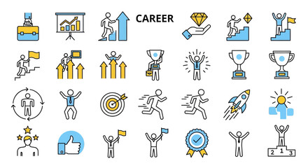 Fototapeta premium Sleek Line Icon Collection for Data Analytics, Business Intelligence, and Digital Technology Solutions, Visualizing Modern Data Processing and Strategy Concepts