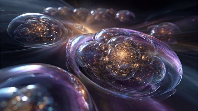 Abstract Glowing Shapes In Space - Powered by Adobe