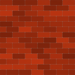 Fototapeta premium Brick drawing. Seamless red brick wall background - texture pattern for continuous replication.