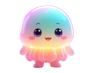 Blue Jelly Blob Cute Character transparent background png