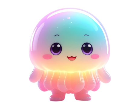 Blue Jelly Blob Cute Character transparent background png