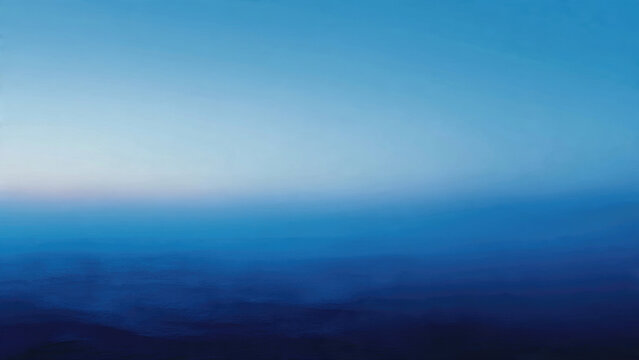 A serene, abstract seascape depicting a captivating blue gradient, transitioning from a light sky to deep water, evoking tranquility and vastness.