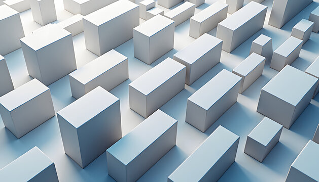 Abstract geometric shapes in a modern architectural design, rendered in 3d - Powered by Adobe