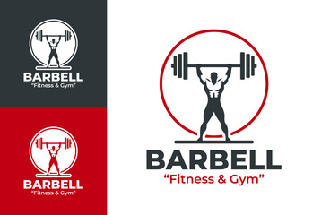 Barbell Logo Minimalist Fitness Strength Identity