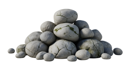 Smooth River Stones Pile On White
